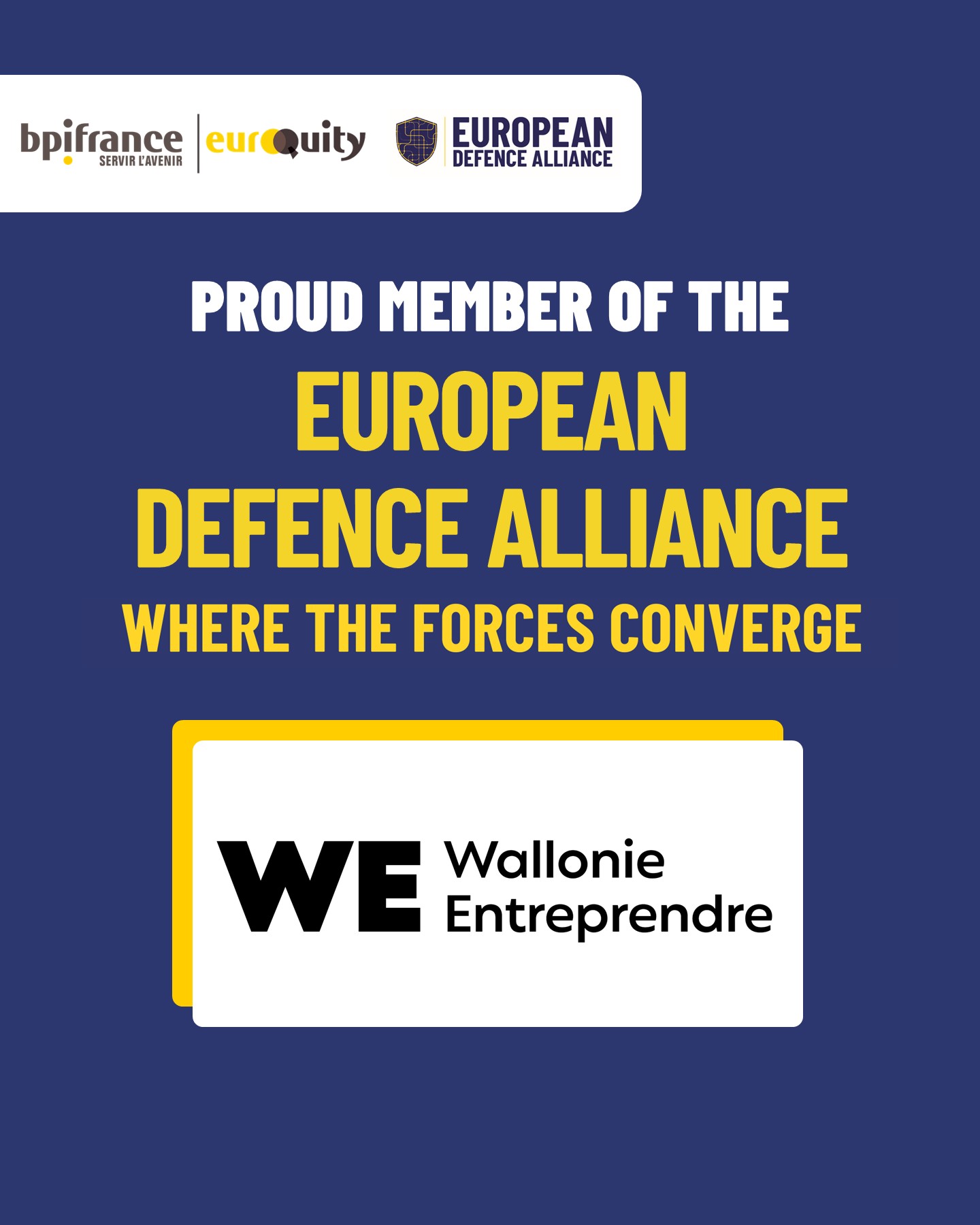 Wallonie Entreprendre devient membre de l'European Defense Alliance.